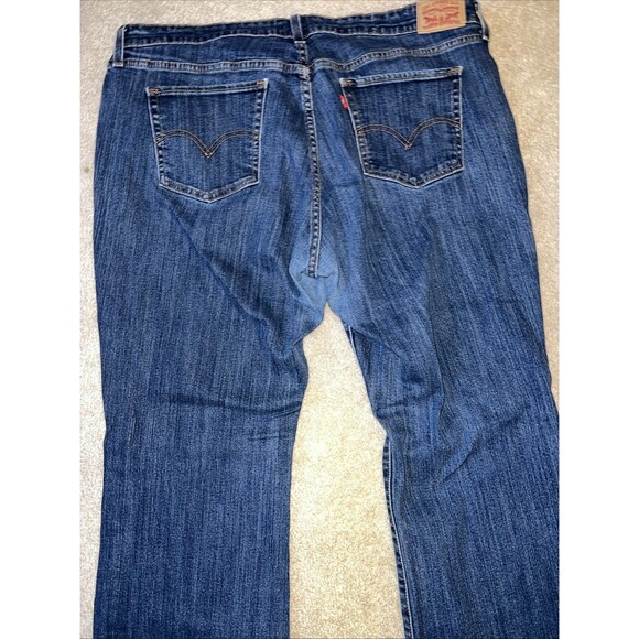 Womens Jeans-LEVI'S-dark blue denim stretch "415 Relaxed Bootcut"-20W - Picture 5 of 7